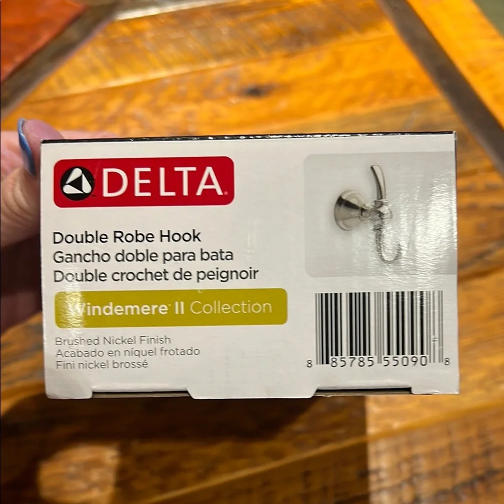 Delta Windemere II Brushed Nickel Double Robe Hook
